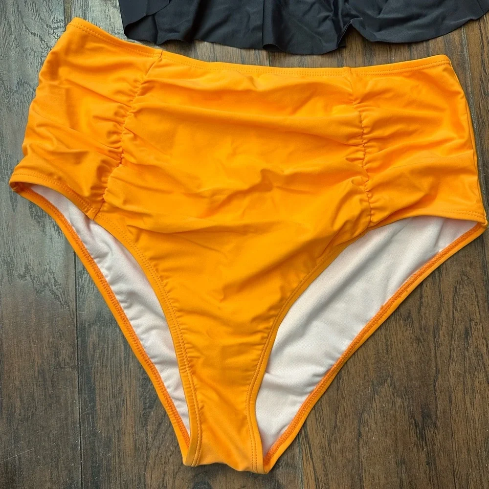 Black and Orange Two-Piece Swimsuit <<<<209>>>>